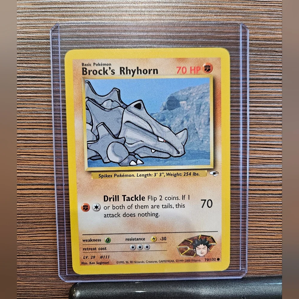 Pokemon Brock's Rhyhorn 70/132 Gym Heroes Card